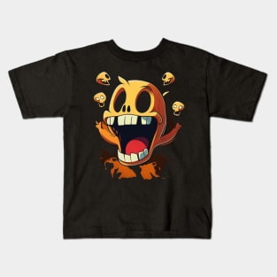 Happy yellow skull Kids T-Shirt